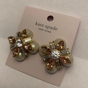 Kate Spade Pearl & Baguette Statement Earrings